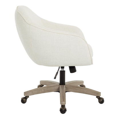 Nora Office Chair in Linen Fabric with Grey Brush Wood Base KD, NRA26-L32