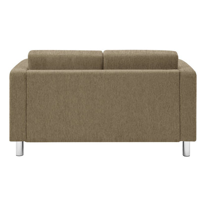 Pacific Loveseat in Taupe Fabric with Chrome Legs