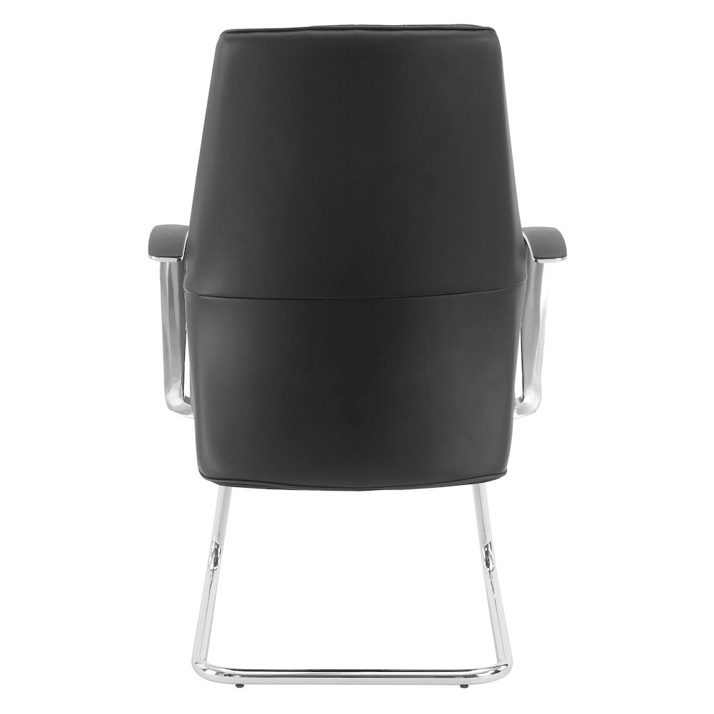 Visitor’s Chair with Fixed Padded Aluminum Arms and Chrome Sled Base