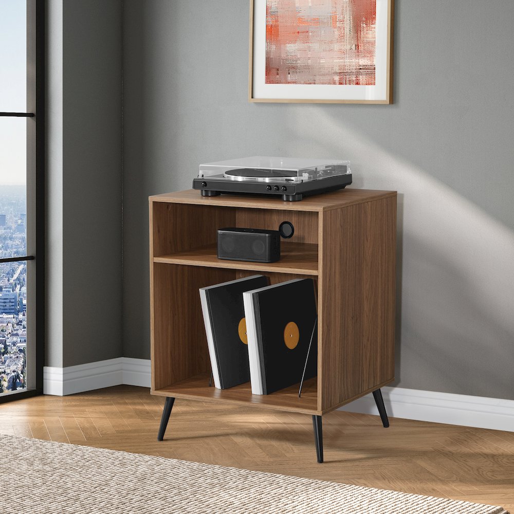 Retro Record Player Stand w/ Album