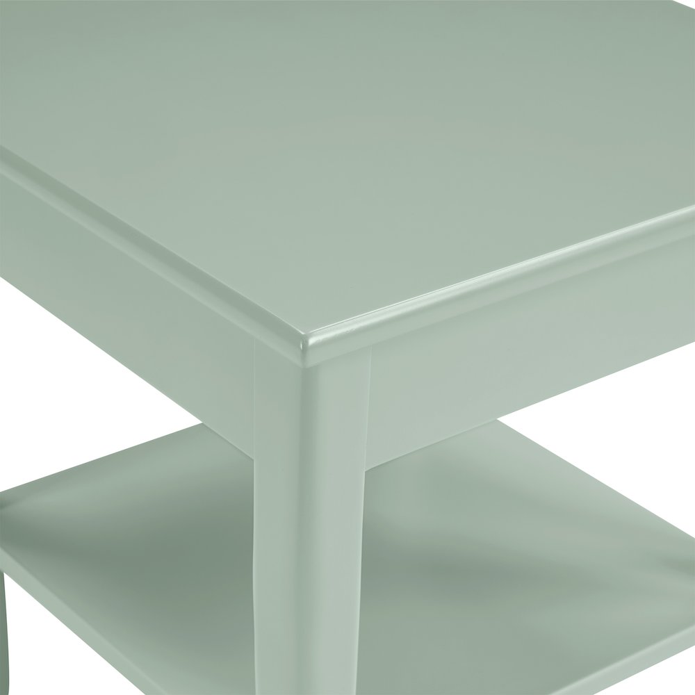 Golden Side Table in Sage Green Wood Finish