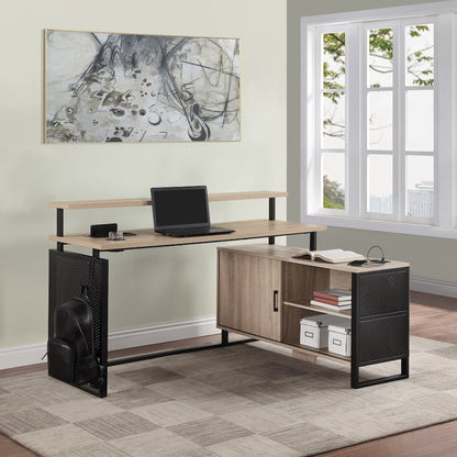 Ace 60"x 50" L-Shape Desk in White Top and White Frame