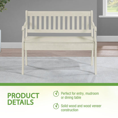 Wakefield Entryway Storage Bench in White Finish