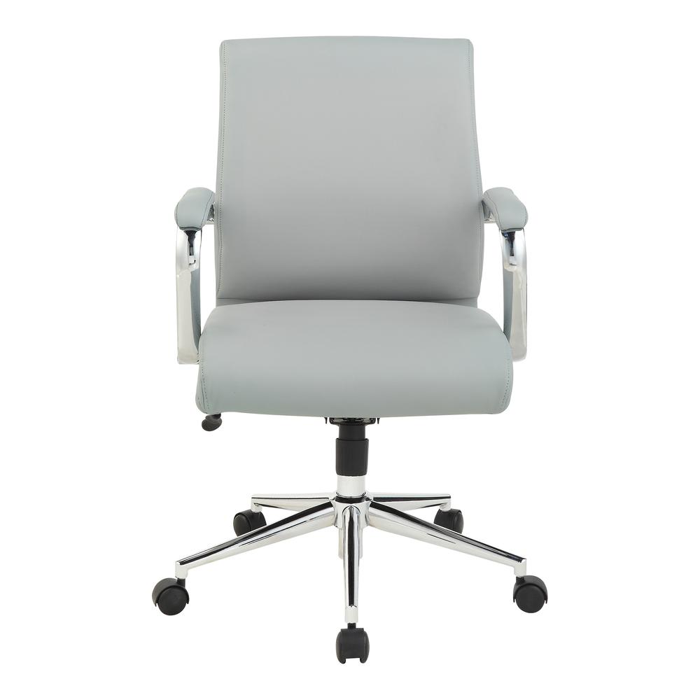 Mid Back Manager's Chair with Dillon Steel Antimicrobial Fabric and Chrome Base