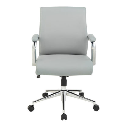 Mid Back Manager's Chair with Dillon Steel Antimicrobial Fabric and Chrome Base
