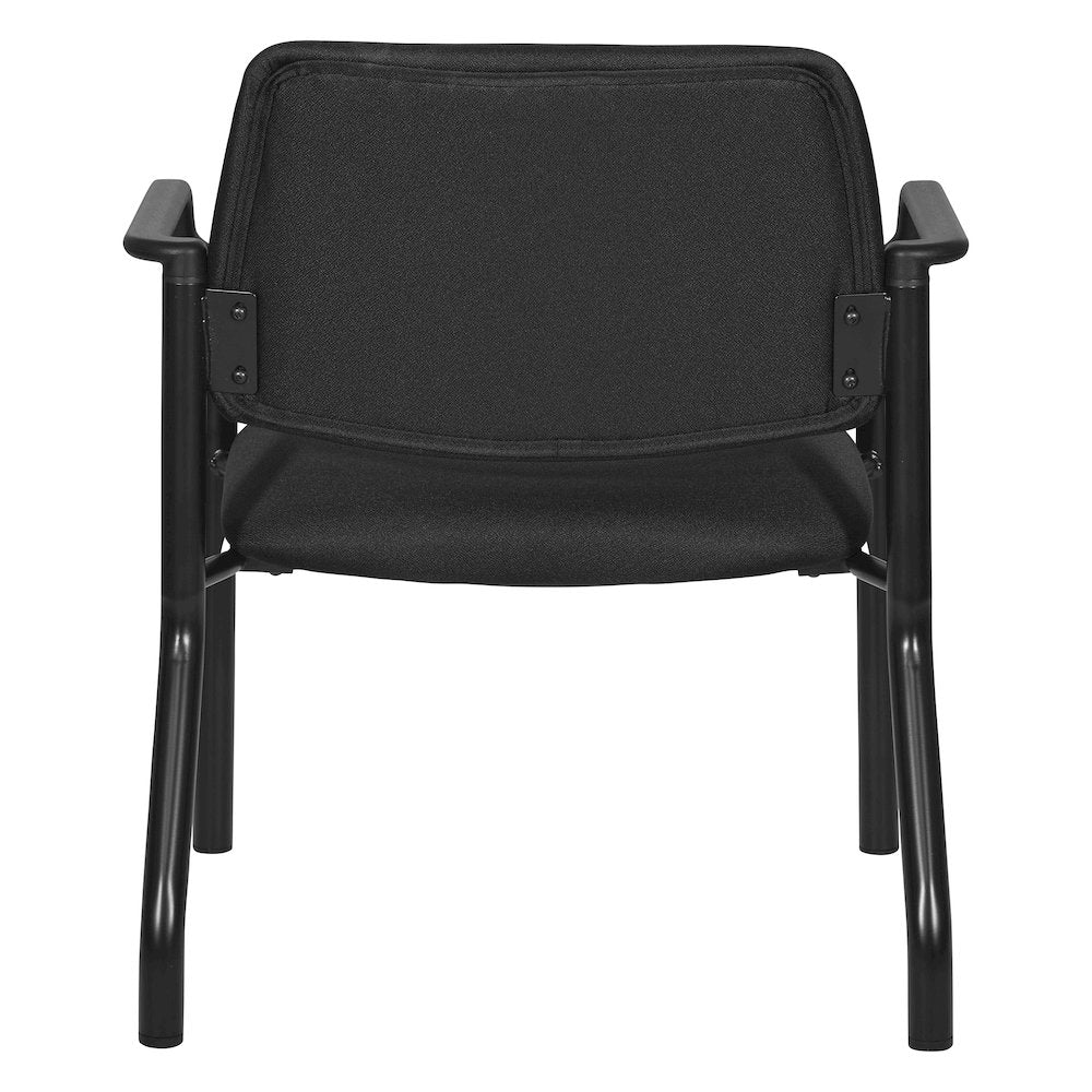 Big & Tall Guest Chair in Icon Black Fabric with PU Arms and Black Metal Frame