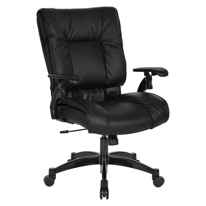 Black Leather Conference Chair with Cantilever Arms, Steel Base