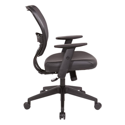 Antimicrobial Dillon Black Seat and Back Task Chair with Adjustable Angled Arms and Nylon Base, 5500D-R107