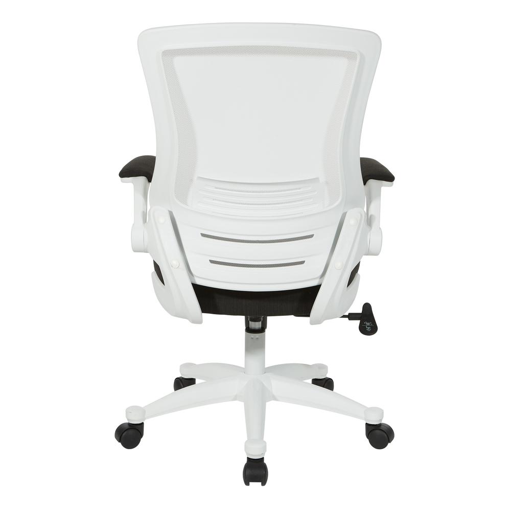 White Screen Back Manager's Chair in Linen Black Fabric, EM60926WH-F23