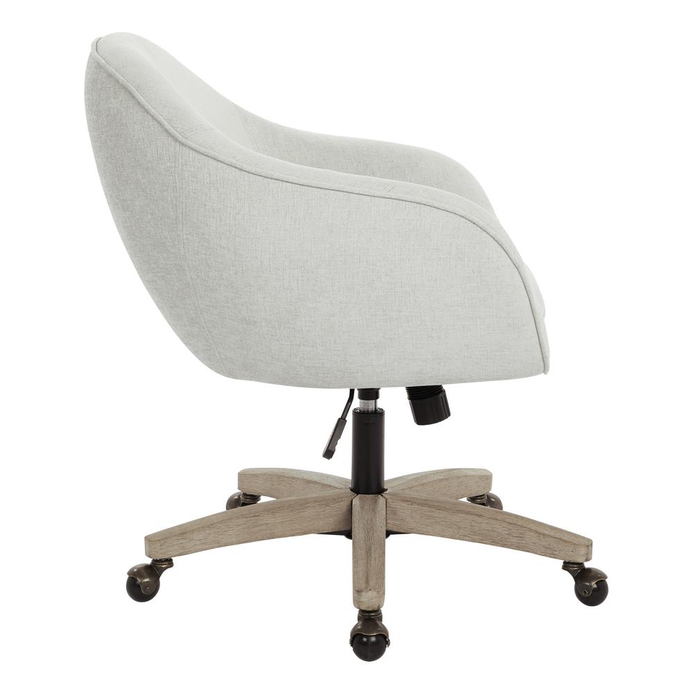 Nora Office Chair in Dove Fabric with Grey Brush Wood Base KD, NRA26-SK329