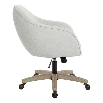 Nora Office Chair in Dove Fabric with Grey Brush Wood Base KD, NRA26-SK329