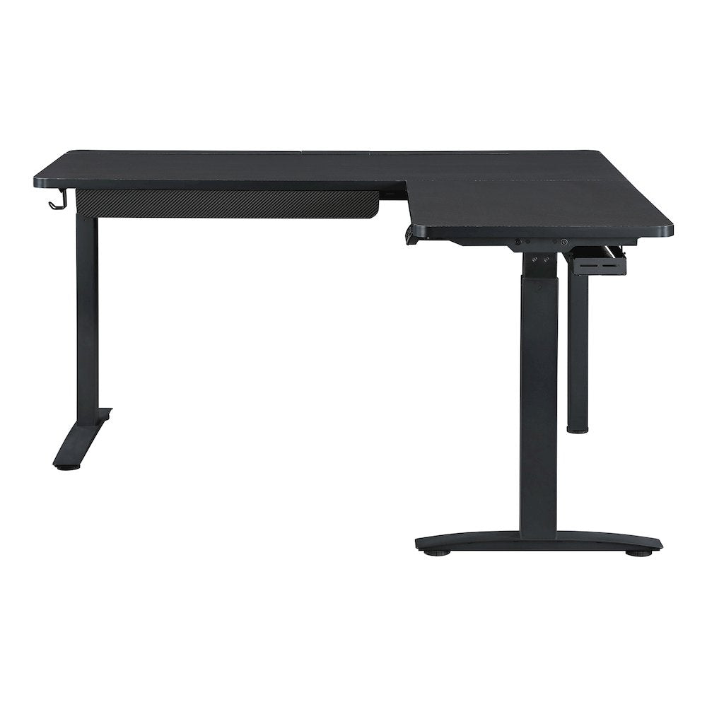 Kilo L-Shape Electric Lift Gaming Desk in Grey Carbon Fiber Finish