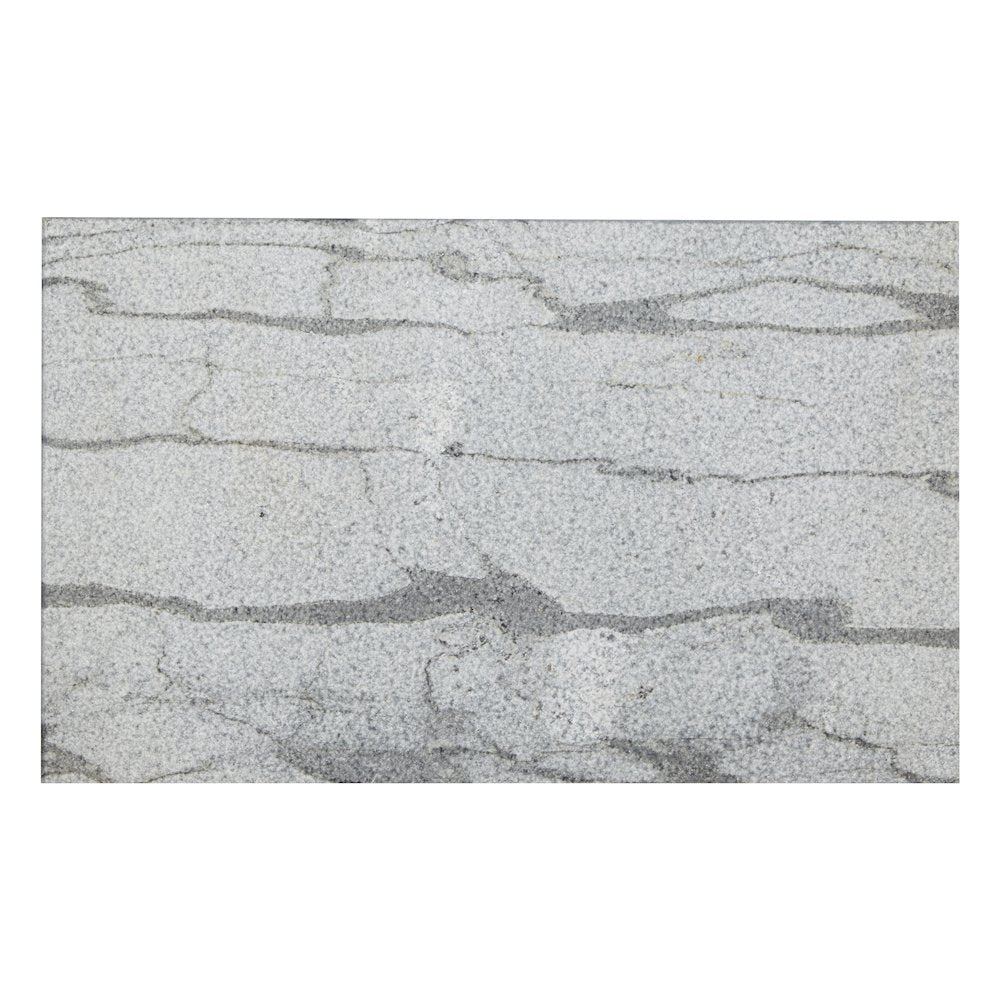Solid Grey Marble Top C-Table with Chrome Metal Base 2-Pack