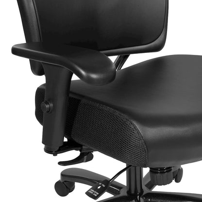 Big & Tall Dillon Black Ergonomic Chair With Black Dillon Fabric Seat
