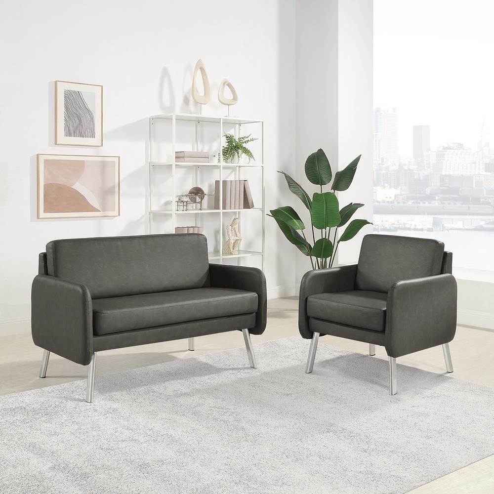 Lounge Loveseat in Faux Leather