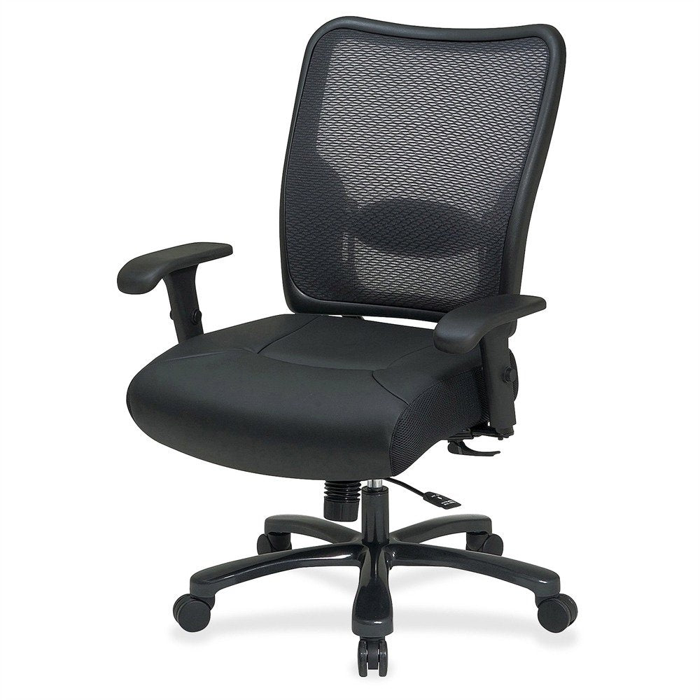 Black Leather Chair – Low-Back Work Chair for Teachers and Office Use