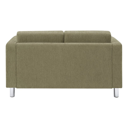Pacific Loveseat in Sea Green Fabric with Chrome Legs