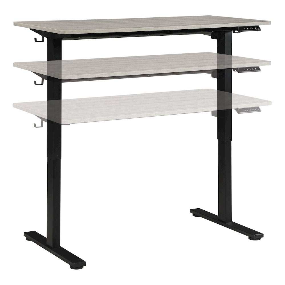 Primo 48"W Sit to Stand Electric Height Adjustable Desk With Light Grey Top