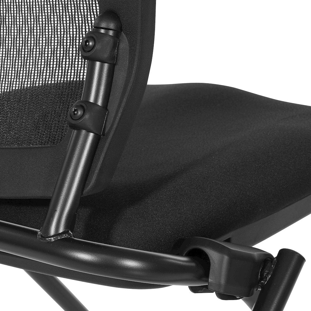PU Padded Back Soft-Flex Frame Progrid Mesh Back Armless Folding Chair
