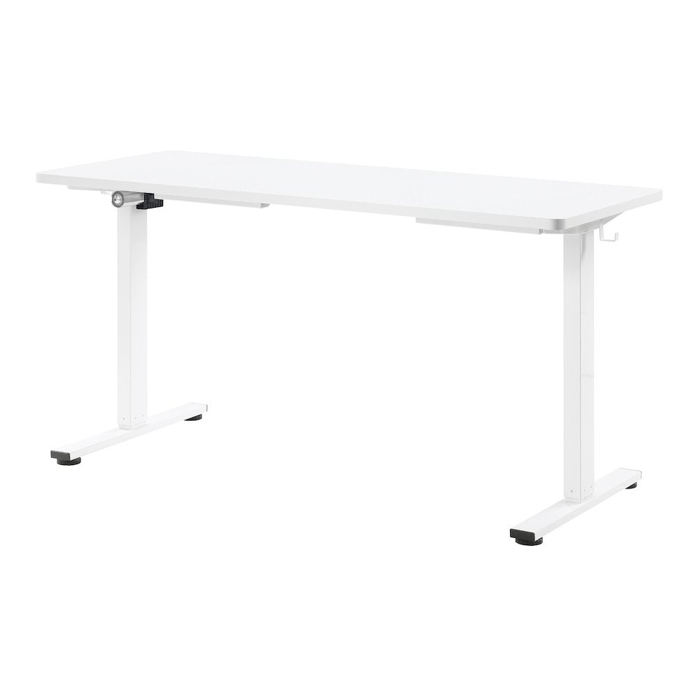 Primo 59"W Sit to Stand Electric Height Adjustable Desk in White Finish