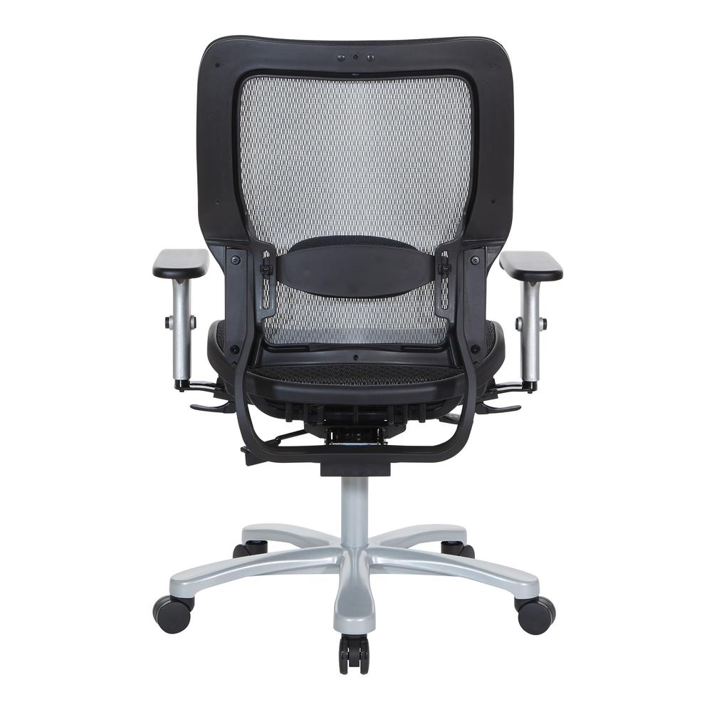 Air Grid Seat and Back Big & Tall Chair with Adjustable Lumbar Support, 2-Way Adjustable Arms and Aluminum Silver Base, 63-11A653R