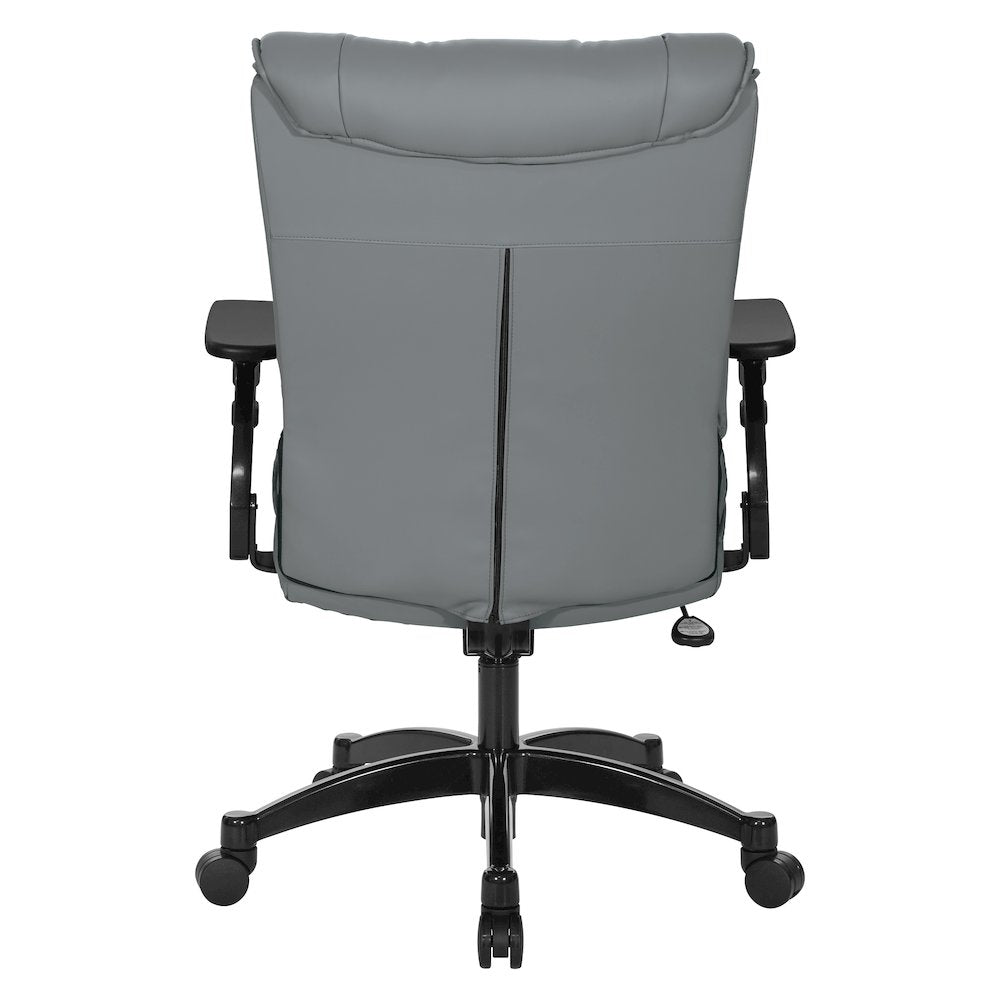 Charcoal Grey Leather Conference Chair with Cantilever Arms, Steel Base