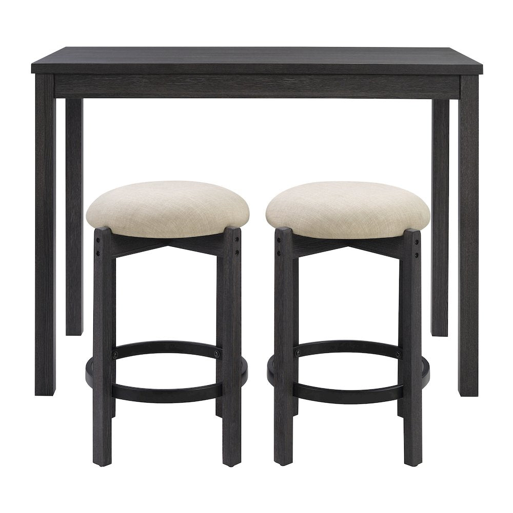 Melissa 3-PC  Counter Height Table Dining Set with Power, 2 Stools