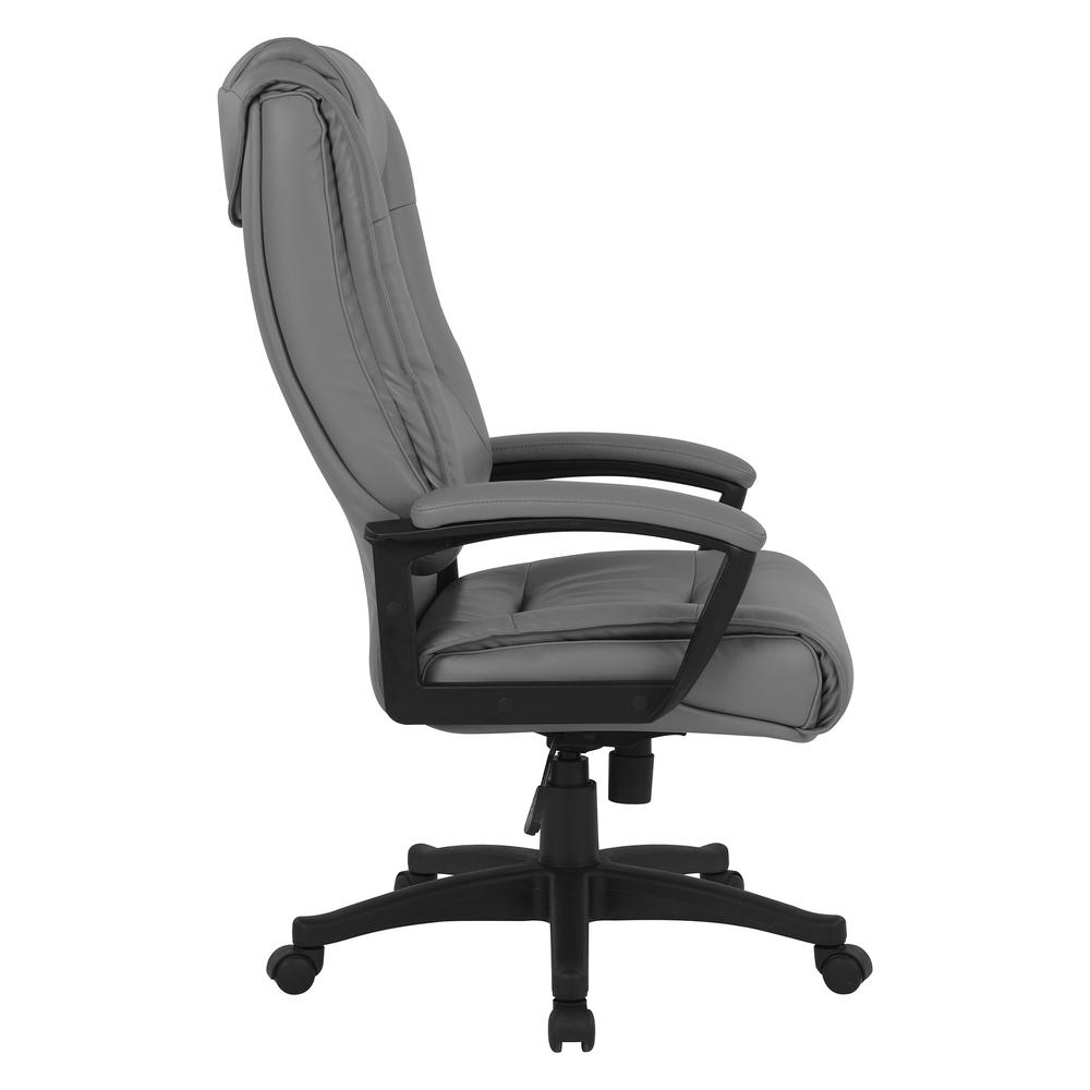 High Back Bonded Lthr Chair, Charcoal