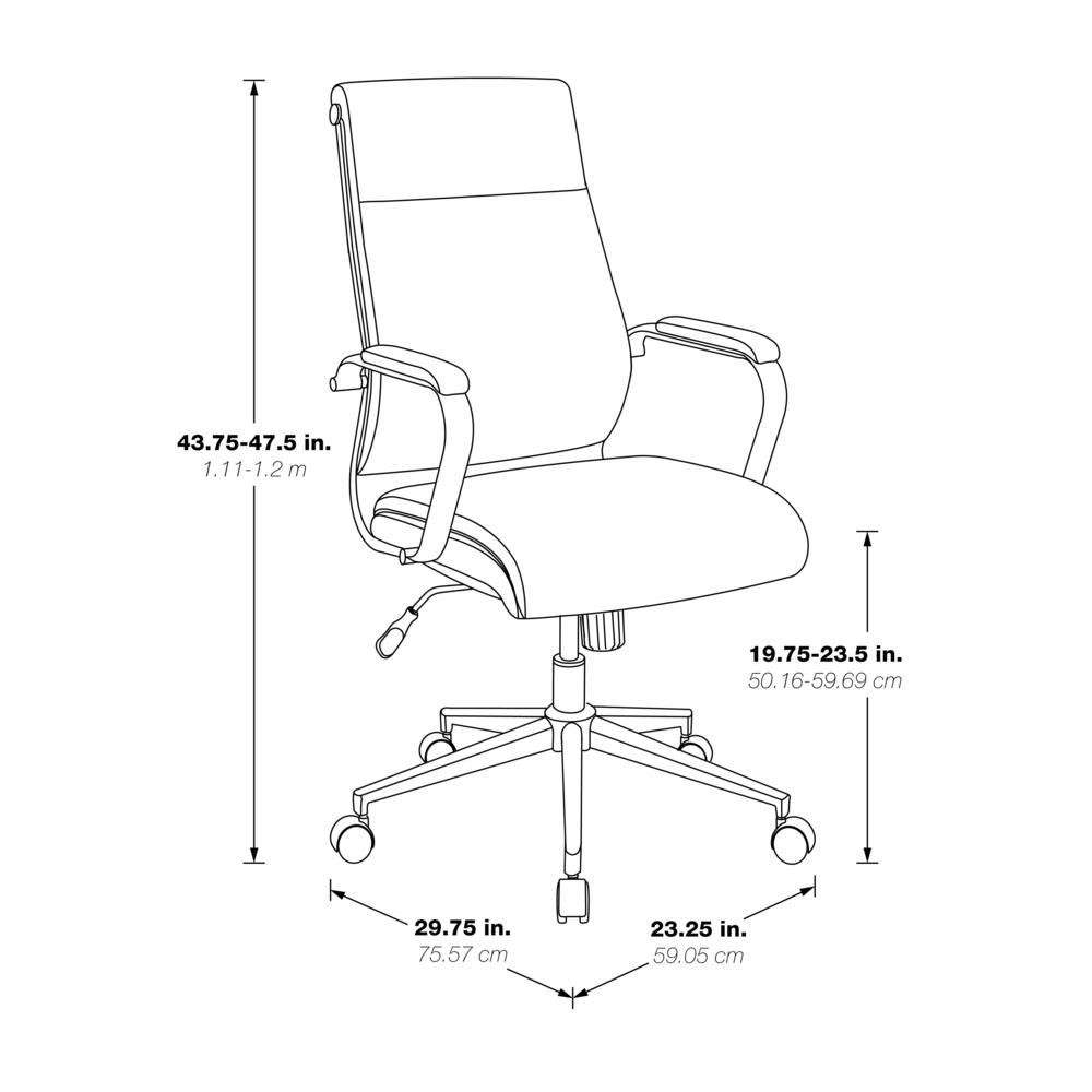 High Back Manager's Chair with Dillon Snow Antimicrobial Fabric and Chrome Base