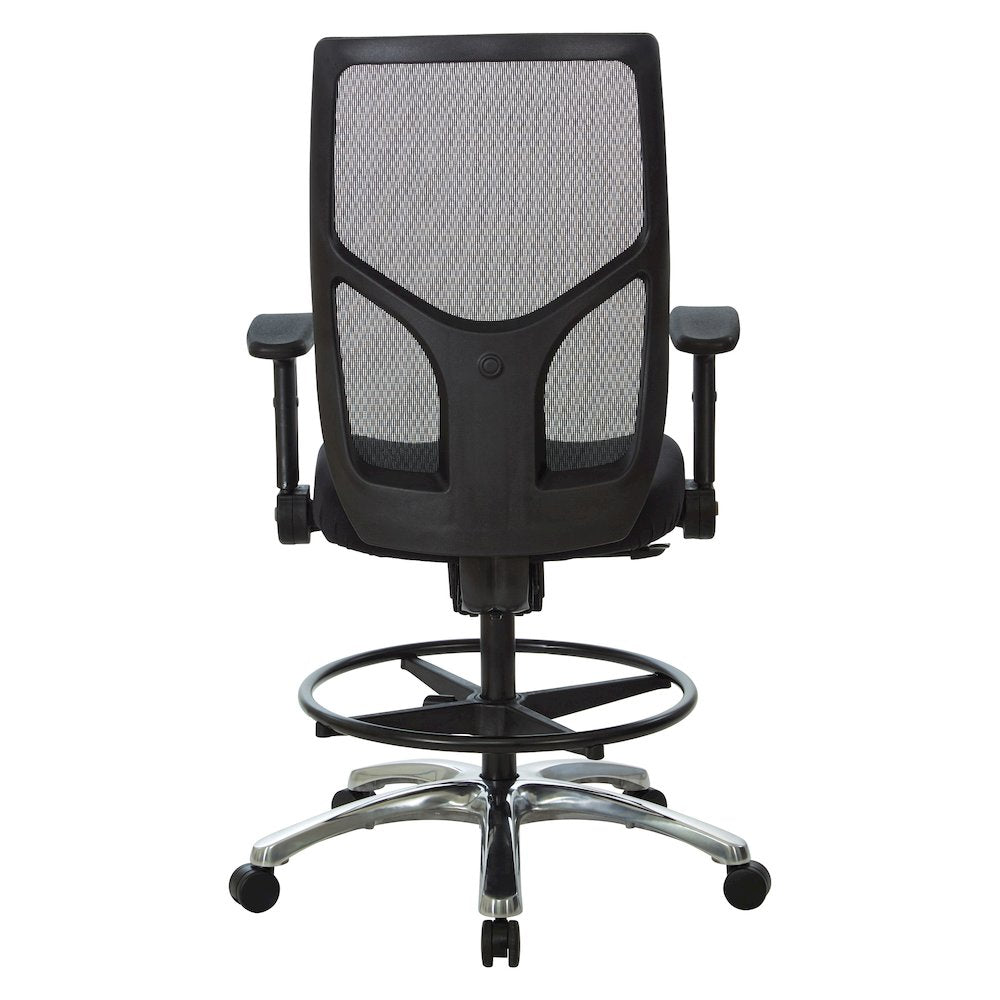 ProGrid Mesh Back Drafting Chair in  FreFlex Coal Fabric with Padded Seat