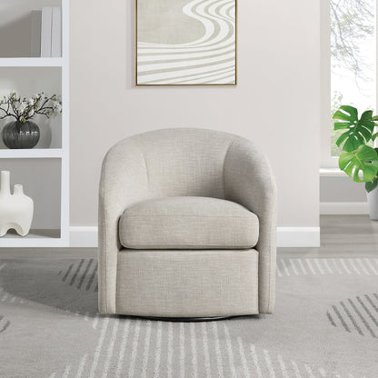 Bella Swivel Chair in Stone Fabric