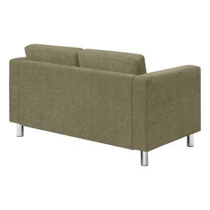 Pacific Loveseat in Sea Green Fabric with Chrome Legs