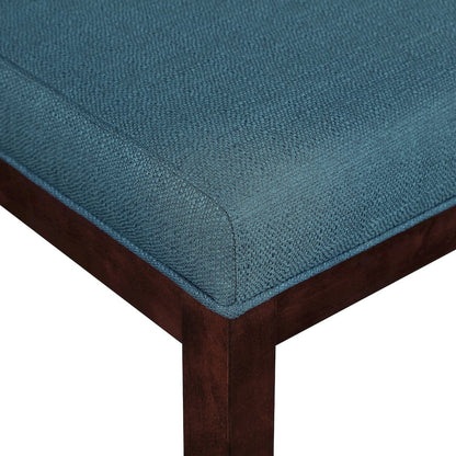 Dakota Parsons Chair in Azure Fabric and Espresso Finished Legs