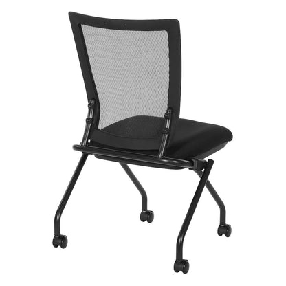 PU Padded Back Soft-Flex Frame Progrid Mesh Back Armless Folding Chair