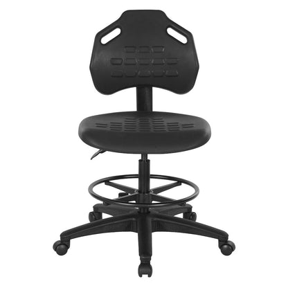 Black Self Skinned Urethane Intermediate Drafting Chair With Adjustable Black