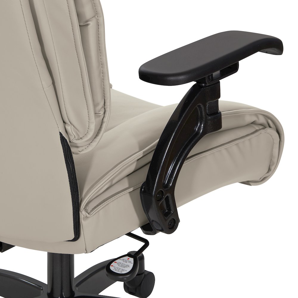 Taupe Leather Conference Chair with Cantilever Arms, Steel Base