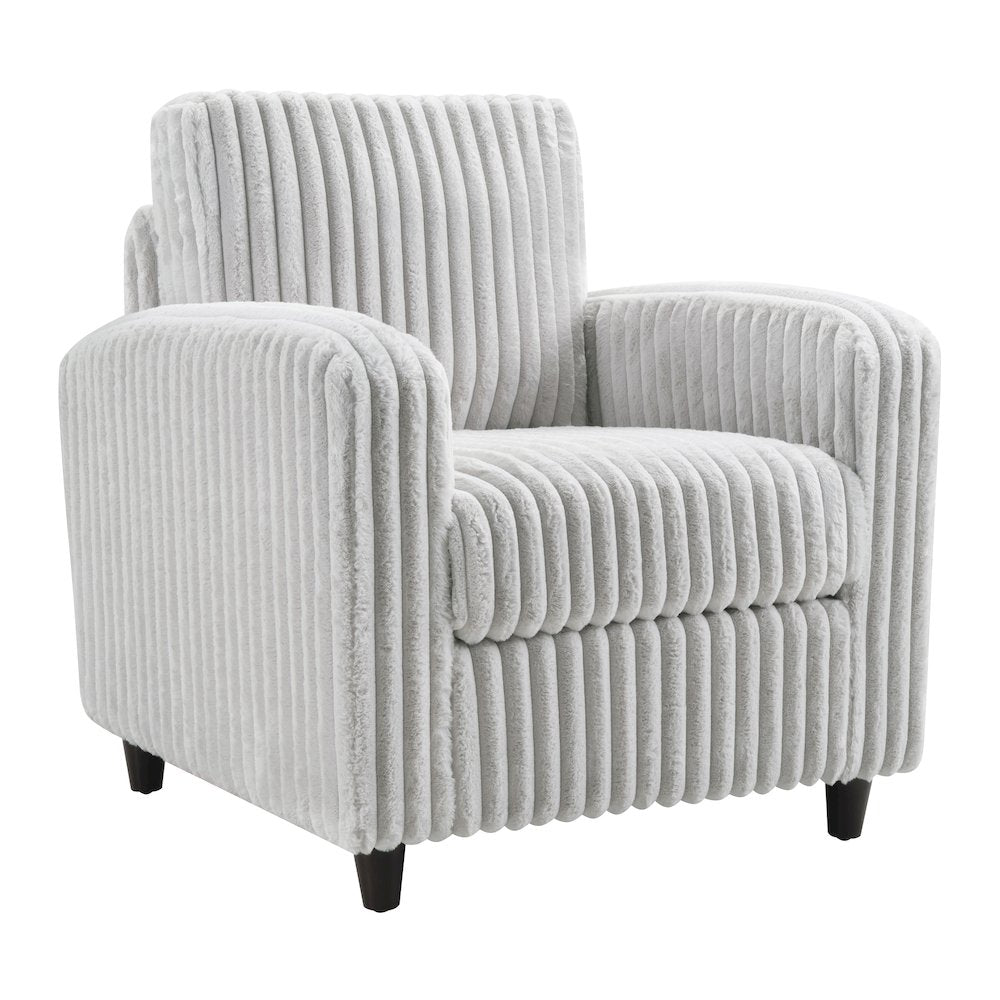 Venus Club Chair in Fog Cord Fabric and Dark Espresso Finish Legs
