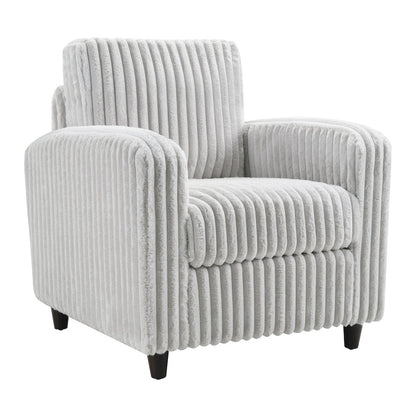 Venus Club Chair in Fog Cord Fabric and Dark Espresso Finish Legs