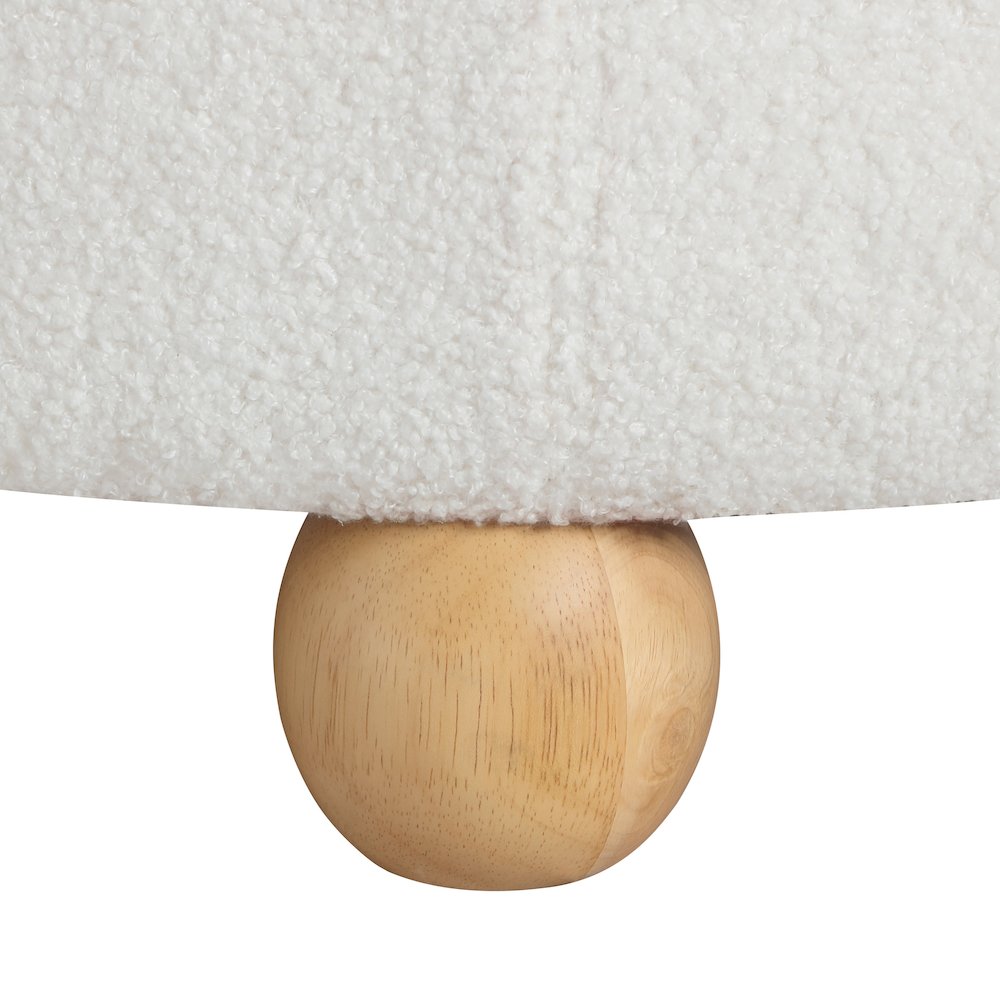 Baynes Storage Ottoman in Ivory Sherpa Fabric