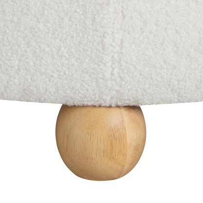 Baynes Storage Ottoman in Ivory Sherpa Fabric