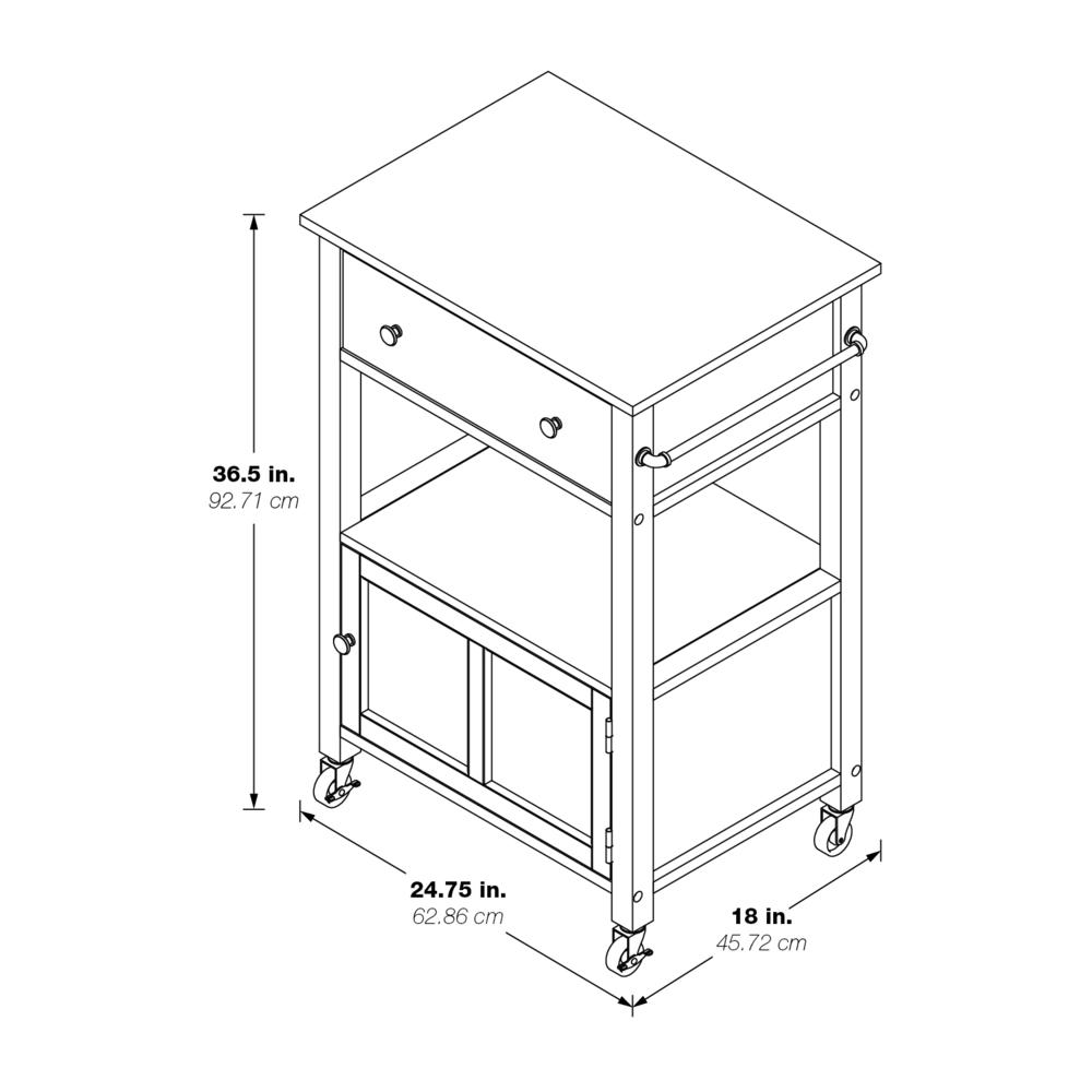 Fairfax Kitchen Cart White