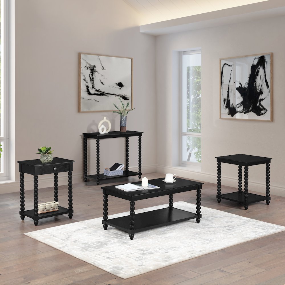 Elise Foyer Table in Black Finish
