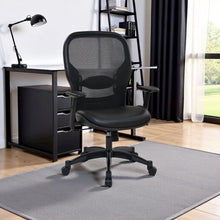 Ergonomic Office Chair – Black Leather Desk Chair for Home Office Use