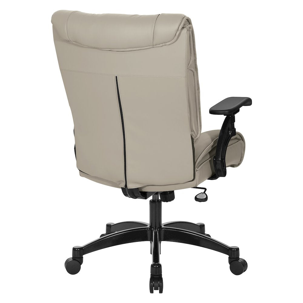 Taupe Leather Conference Chair with Cantilever Arms, Steel Base