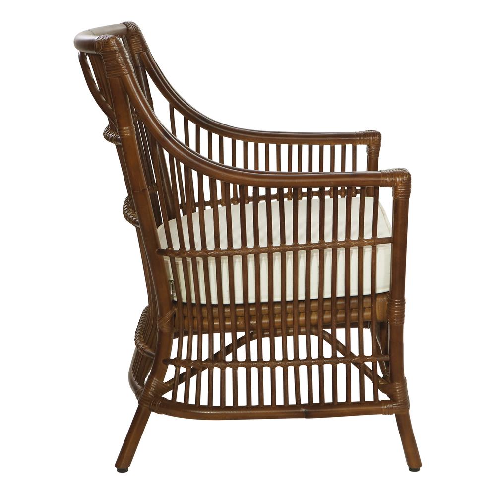 Maui Chair with Cream Cushion and Brown Washed Rattan Frame, MAU-BRS