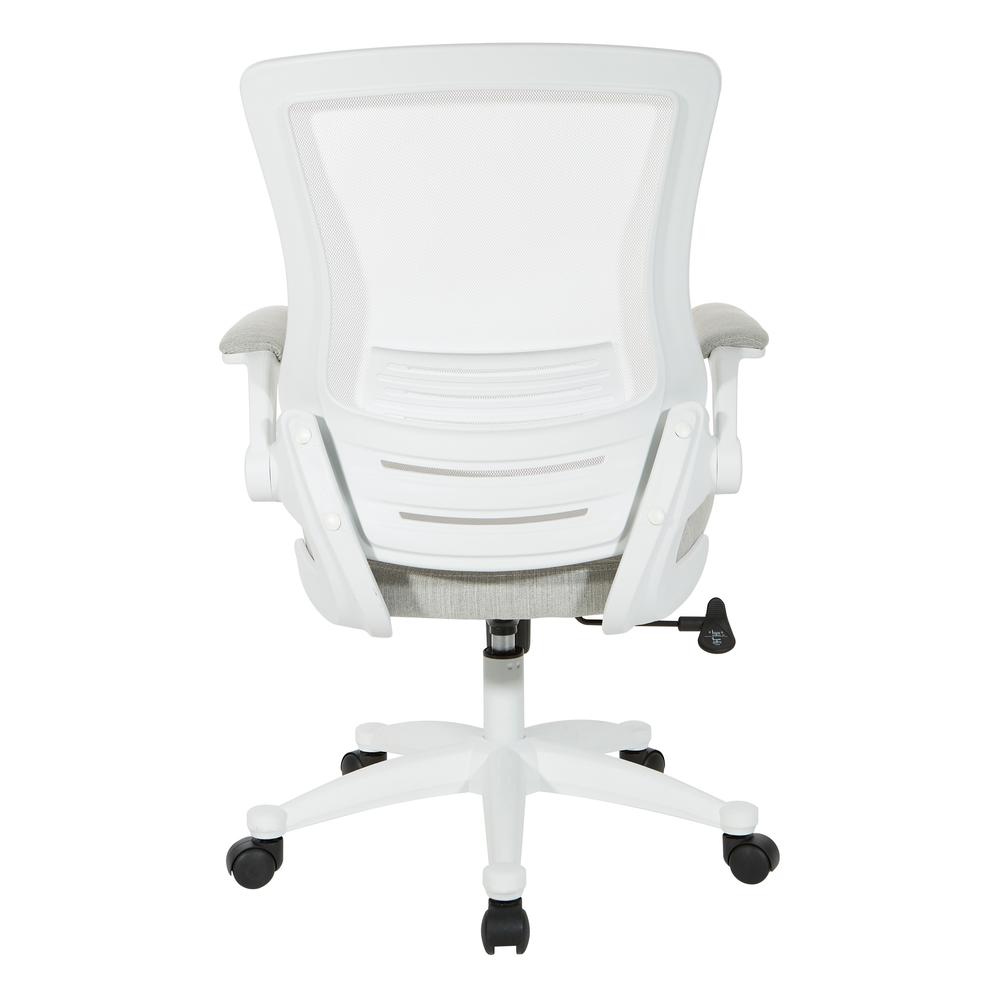 White Screen Back Manager's Chair in Linen Stone Fabric, EM60926WH-F22