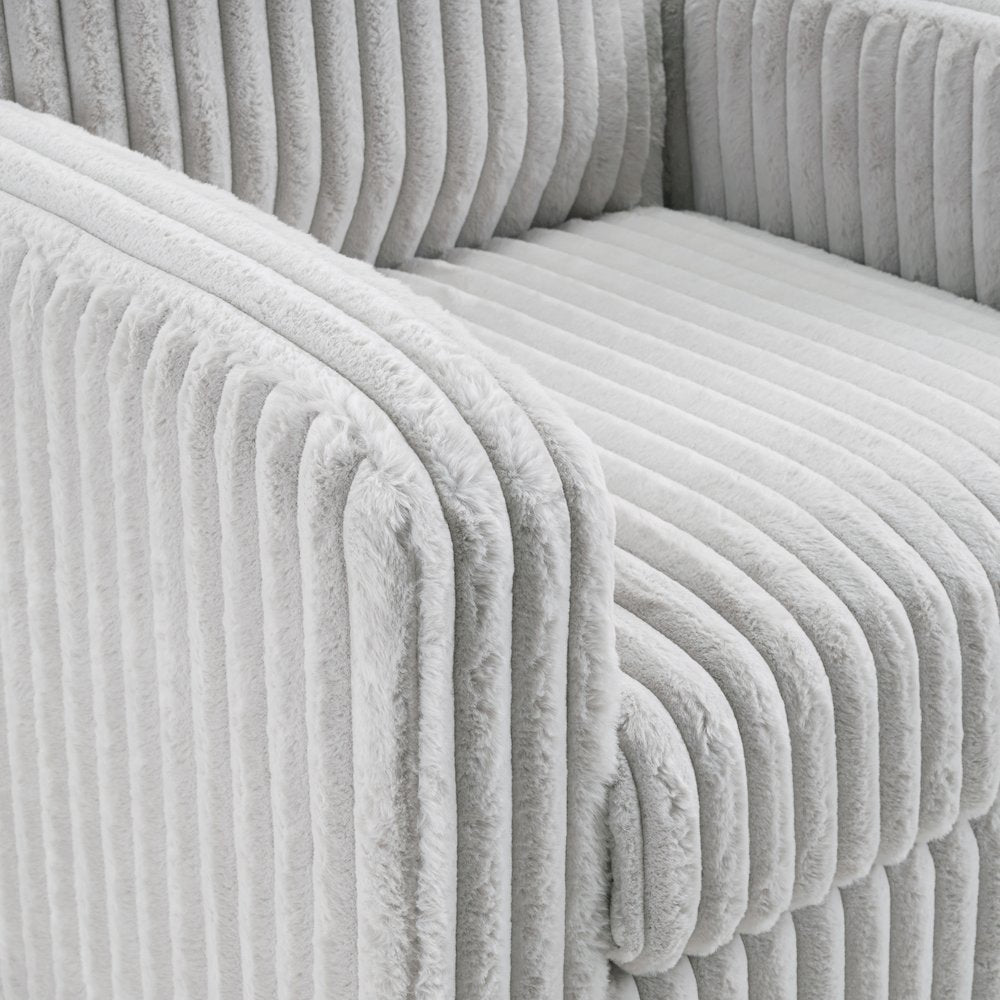 Venus Club Chair in Fog Cord Fabric and Dark Espresso Finish Legs