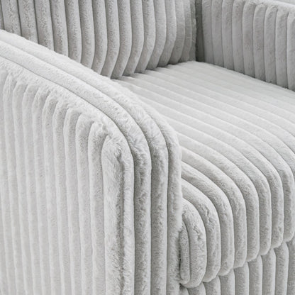 Venus Club Chair in Fog Cord Fabric and Dark Espresso Finish Legs