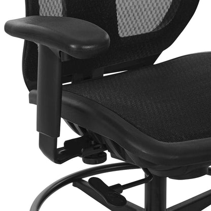 ProGrid Mesh Back Drafting Chair with Black Mesh Seat, PU Padded