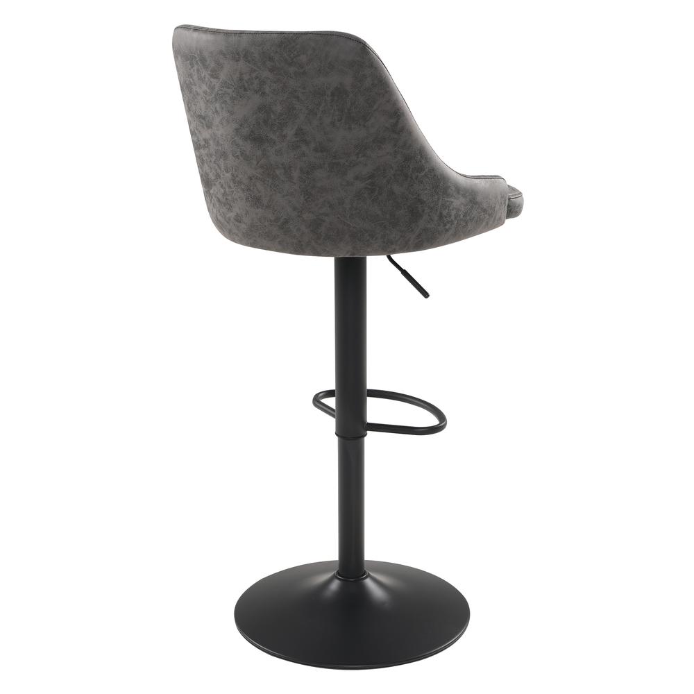 Sylmar Height Adjustable Stool in Charcoal Faux Leather